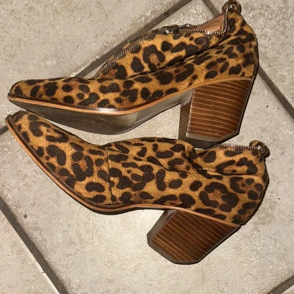 BEAST FASHION Leopard Print Ankle Booties - Picture 4 of 8